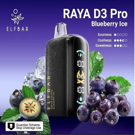 Elf Bar Raya D3 Pro 30K – Blueberry Ice - Vape Shop Gurugram