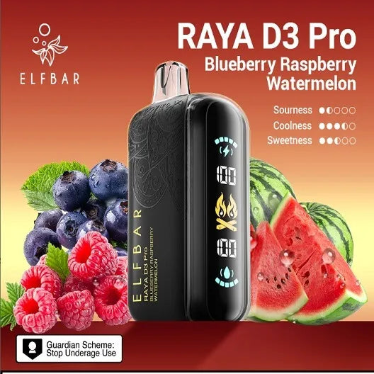 Elf Bar Raya D3 Pro 30K Blueberry Raspberry Watermelon - Vape Shop Gurugram