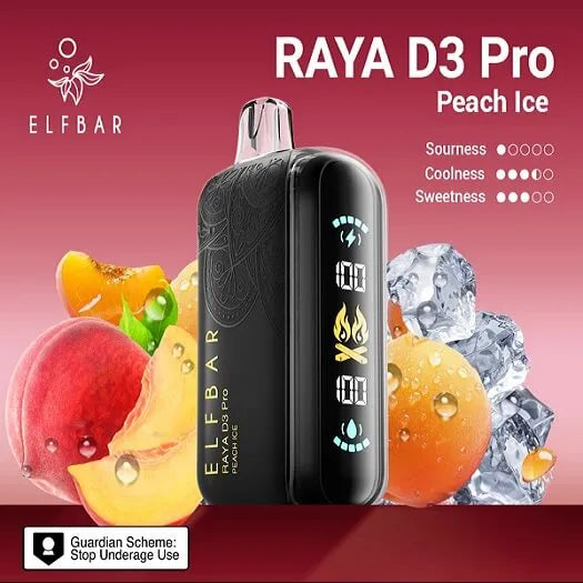 Elf bar Raya d3 pro -30k Peach ice - Vape Shop Gurugram