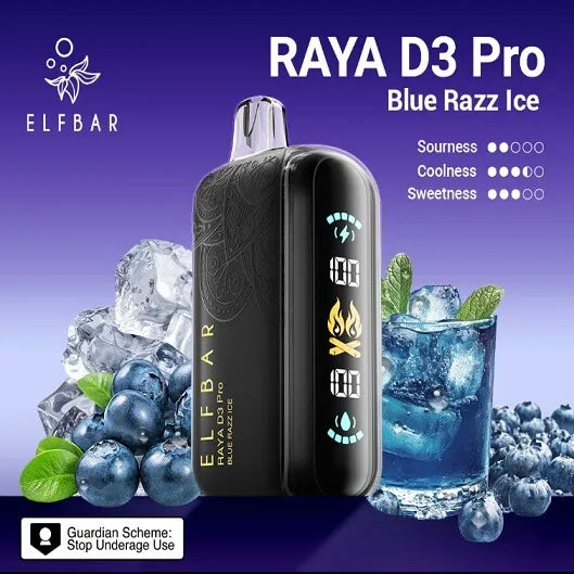 Elf Bar Raya D3 Pro 30K Blue Razz Ice - Vape Shop Gurugram